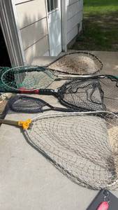 lot 306 image: Collection of 5 Fishing Nets with Various Handles