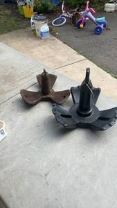 lot 320 image: Set of 2 Antique Boat Anchors with Unique Designs
