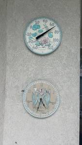 lot 340 image: Set of 2 Outdoor Wall Clocks with Floral Design