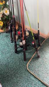 lot 361 image: Set of 8 Assorted Fishing Rods with Reels