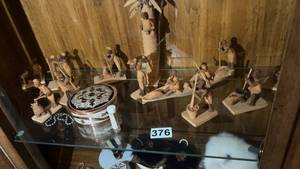 lot 376 image: Collection of African Hand-Carved Wooden Figurines