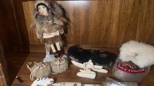 lot 377 image: Collection of Native-Inspired Artisan Figurines and Decorative Items