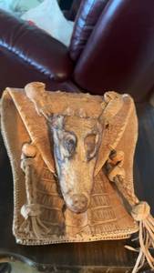 lot 379 image: Unique Handmade Crocodile Leather Shoulder Bag