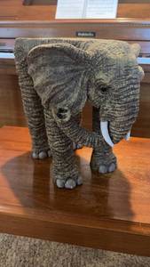 lot 385 image: Elephant Figurine with Detailed Texturing