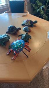 lot 393 image: Set of 7 Handcrafted Ceramic Animal Figurines