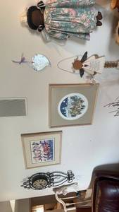 lot 399 image: Collection of Wall Decor Including Framed Art and Angel Doll