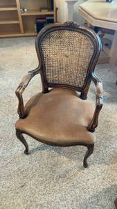 lot 405 image: Vintage French Provincial Cane Back Armchair