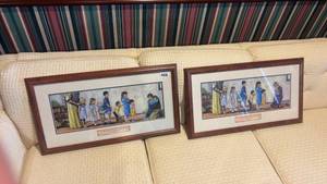 lot 466 image: Pair of Child-Themed Framed Art Prints with Biblical Quote