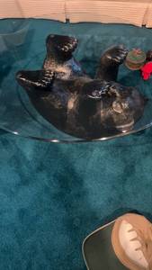 lot 480 image: Bear Shaped Glass Coffee Table