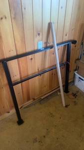 lot 522 image: Adjustable Metal Ballet Barre with Wooden Crossbar