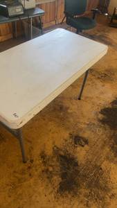 lot 547 image: Used Rectangular Folding Table with Steel Legs