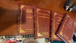 lot 596 image: Set of 4 Leather-Bound Christian Library Books