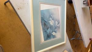 lot 655 image: Signed LeHa Limited Edition Print Swans and Callas 18x24 Framed