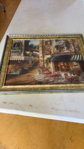 lot 656 image: Framed Market Street Cafe Artwork by Nicky Boehme