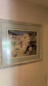 lot 660 image: Framed Artwork of Fresh Goat Eating Leaves