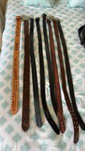 lot 673 image: Collection of 8 Leather Belts in Various Styles