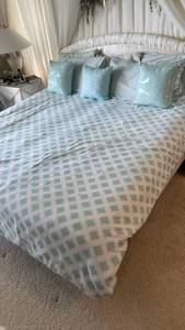 lot 678 image: Adjustable King Size Bed Frame with Two Glideaway Motors and Remotes