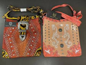 lot 3 image: Set of 2 Western Style Handbags with Rhinestone Accents