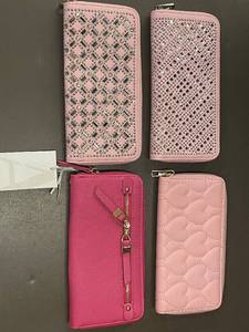 lot 12 image: Set of 4 Designer Alyssa Pink Wallets