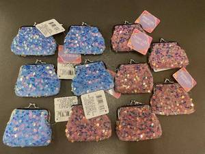 lot 21 image: Set of 11 Colorful Sequin Coin Purses