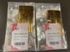 lot 35 image: Set of 2 Packs Pomei Christmas Gusset Candy Bags 3.9 x 7 in