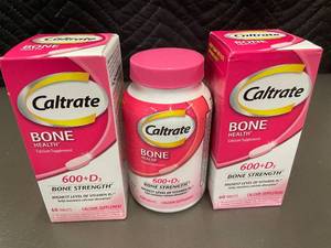 lot 61 image: Caltrate Bone Health Calcium Supplement with Vitamin D3 - 3 Pack Assortment