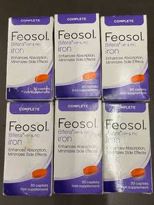 lot 74 image: Eight Boxes of Feosol Complete Iron Supplement 30 Caplets Each