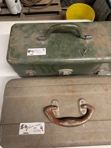 lot 9 image: Vintage tackle boxes (2)
