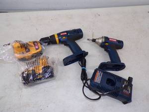 lot 51 image: Ryobi Cordless Drill Set with 2 Batteries and Charger