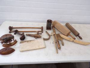 lot 92 image: Vintage Lot, Matchbox Holder, Irons, and more