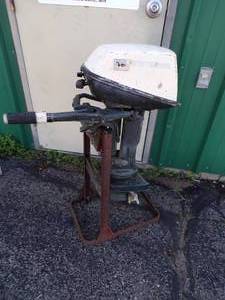 lot 95 image: 6 HP Johnson Outboard Boat Motor stand not included