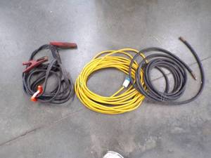 lot 100 image: Jumper Cables, Extension Cord and Air Hose