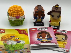 lot 189 image: LEGO BrickHeadz Disney 41596 Beast & Belle and 40371 Easter Egg Set