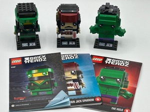 lot 190 image: LEGO BrickHeadz Set Lloyd, Captain Jack Sparrow, and The Hulk Figures