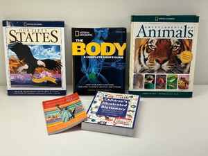 lot 234 image: Lot of 5 National Geographic Educational Books and Childrens Dictionary