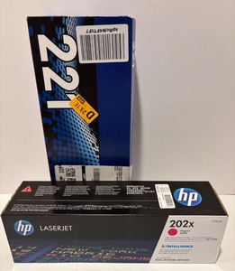 lot 62 image: HP 202X Magenta LaserJet Toner and Brother 221 Toner Cartridge