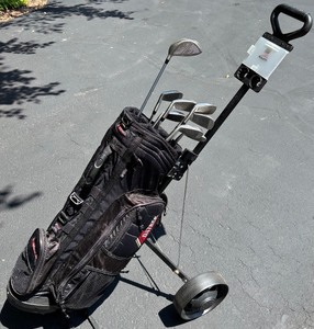 lot 137 image: Complete Golf Set with Bag, Caddy, and Clubs including RAM and Silver Diamond