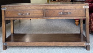 lot 150 image: Arhaus Wood Console Table with Two Drawers