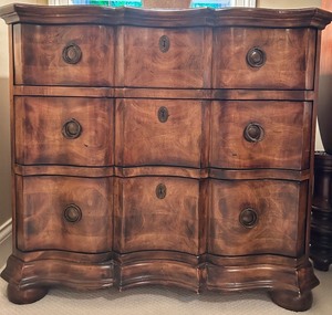 lot 28 image: Hickory Chair Bombe Chest Dresser with Brass Hardware #2