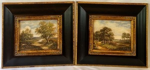 lot 35 image: Pair of Niko Kyte Landscape Oil Paintings in Ornate Frames