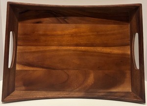 lot 60 image: B. Smith Wooden Serving Tray with Handles