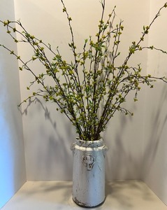 lot 118 image: Decorative Ceramic Vase with Faux Yellow Flower Arrangement