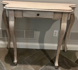 lot 120 image: Antique Distressed Wooden Console Table with Single Drawer