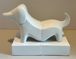 lot 124 image: Jonathan Adler Ceramic Dachshund Dog Bookends
