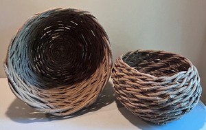 lot 134 image: Set of 2 Rustic Handwoven Wicker Baskets
