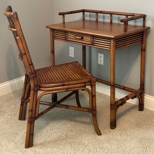 lot 153 image: Vintage Bamboo Desk and Chair Set