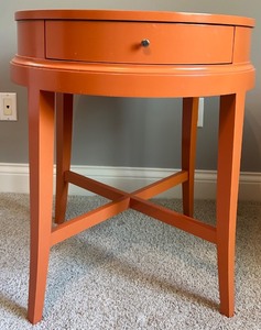 lot 155 image: Century Brand Orange End Table with Drawer