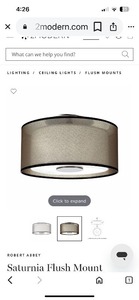 lot 177 image: Robert Abbey Saturnia Flush Mount Light Fixture - NIB