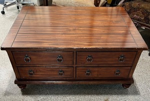 lot 179 image: Harden Wooden Coffee Table with 4 Drawers with Bonus Protective Pads