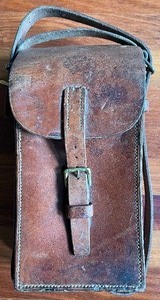lot 55 image: Vintage Leather Document Satchel with Buckle Strap